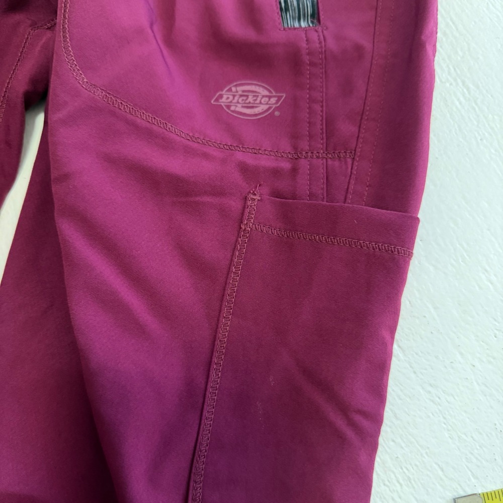 Dickies Medical Dynamix Jogger Scrub Pants Wine Burgundy XXS nurse medical - Picture 5 of 8